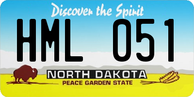 ND license plate HML051