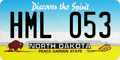 ND license plate HML053