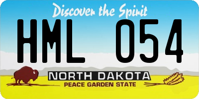 ND license plate HML054