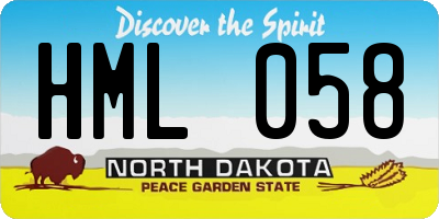 ND license plate HML058