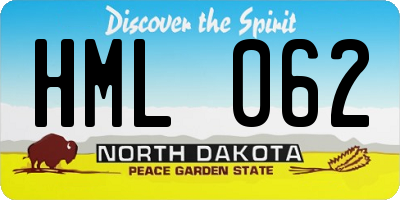ND license plate HML062