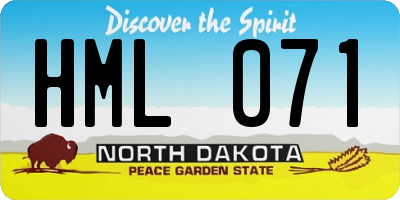 ND license plate HML071