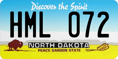 ND license plate HML072
