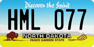 ND license plate HML077