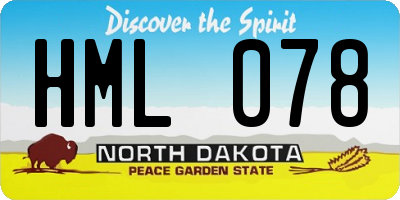 ND license plate HML078