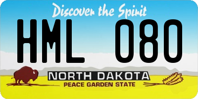 ND license plate HML080