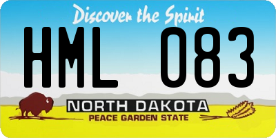 ND license plate HML083