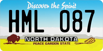 ND license plate HML087