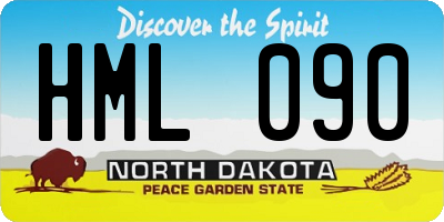 ND license plate HML090