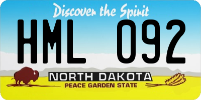 ND license plate HML092