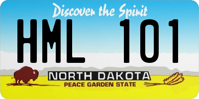 ND license plate HML101