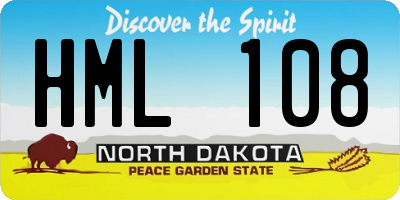 ND license plate HML108