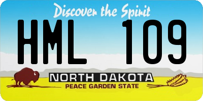 ND license plate HML109