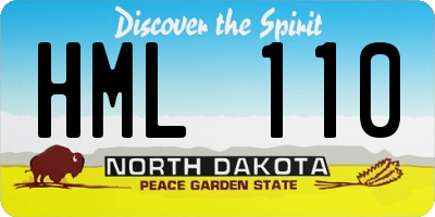 ND license plate HML110