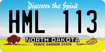 ND license plate HML113