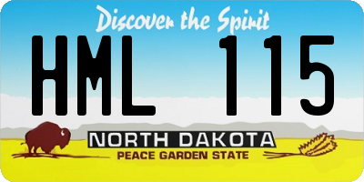 ND license plate HML115