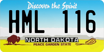 ND license plate HML116