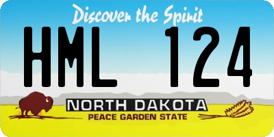 ND license plate HML124