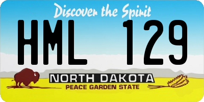 ND license plate HML129