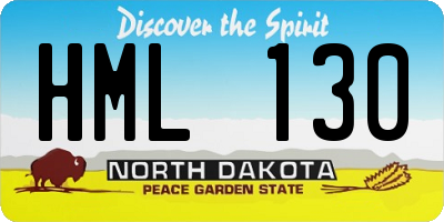 ND license plate HML130