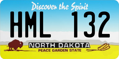 ND license plate HML132