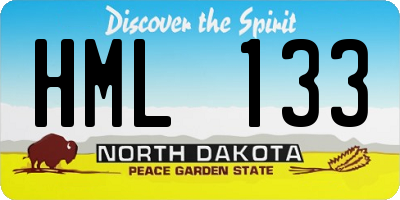 ND license plate HML133