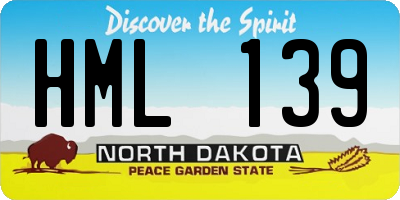 ND license plate HML139