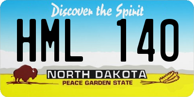 ND license plate HML140