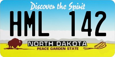 ND license plate HML142