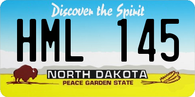 ND license plate HML145