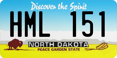 ND license plate HML151