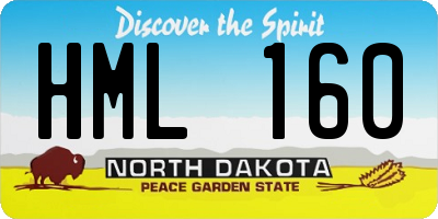 ND license plate HML160