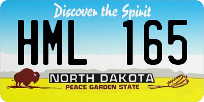ND license plate HML165