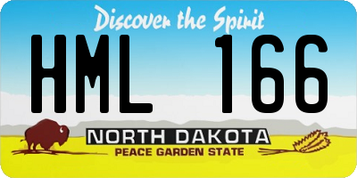 ND license plate HML166