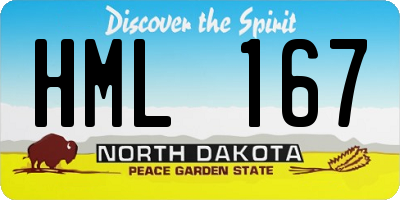 ND license plate HML167