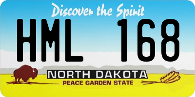 ND license plate HML168