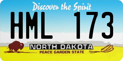 ND license plate HML173