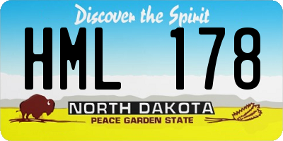 ND license plate HML178