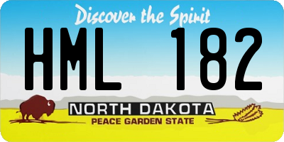ND license plate HML182