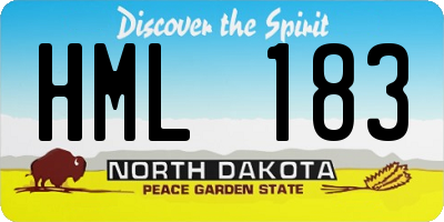 ND license plate HML183