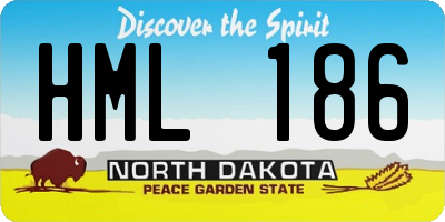 ND license plate HML186