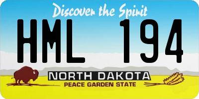 ND license plate HML194