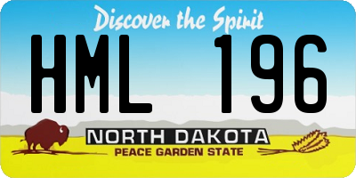 ND license plate HML196