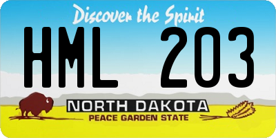 ND license plate HML203