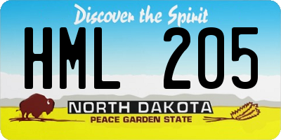 ND license plate HML205