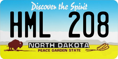 ND license plate HML208