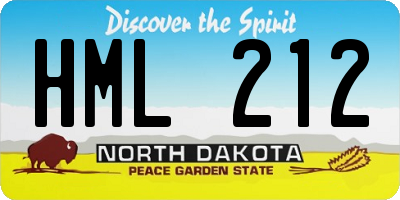 ND license plate HML212