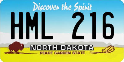 ND license plate HML216