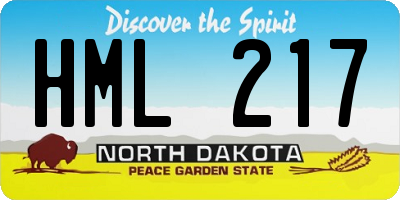 ND license plate HML217