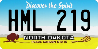 ND license plate HML219